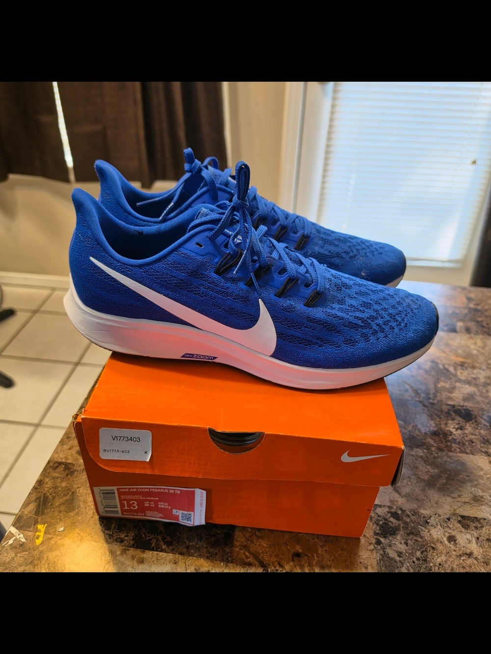 Nike Air Zoom Pegasus 36 TB Men's Running Sneaker Game Royal BV1773-403 Size 13